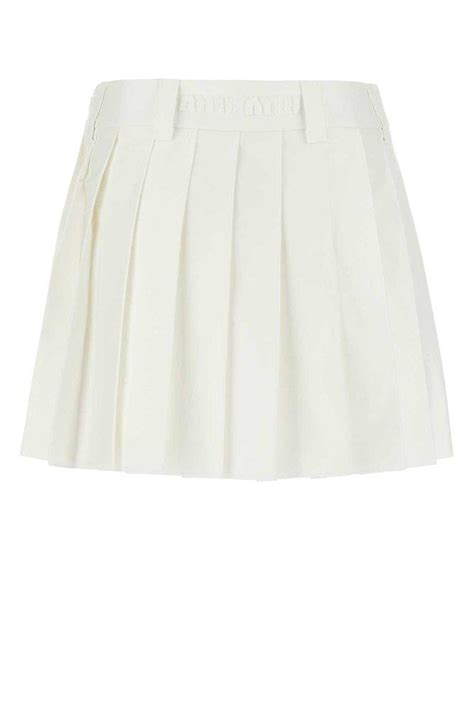 miu miu white mini skirt